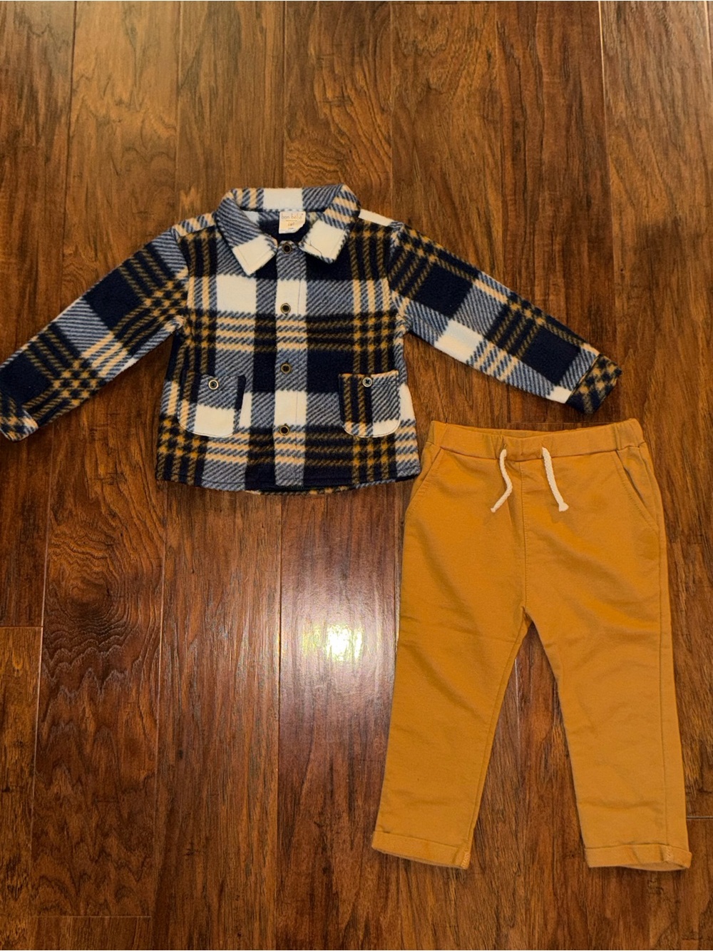 Plaid Button-Up Shacket & Jogger Set
